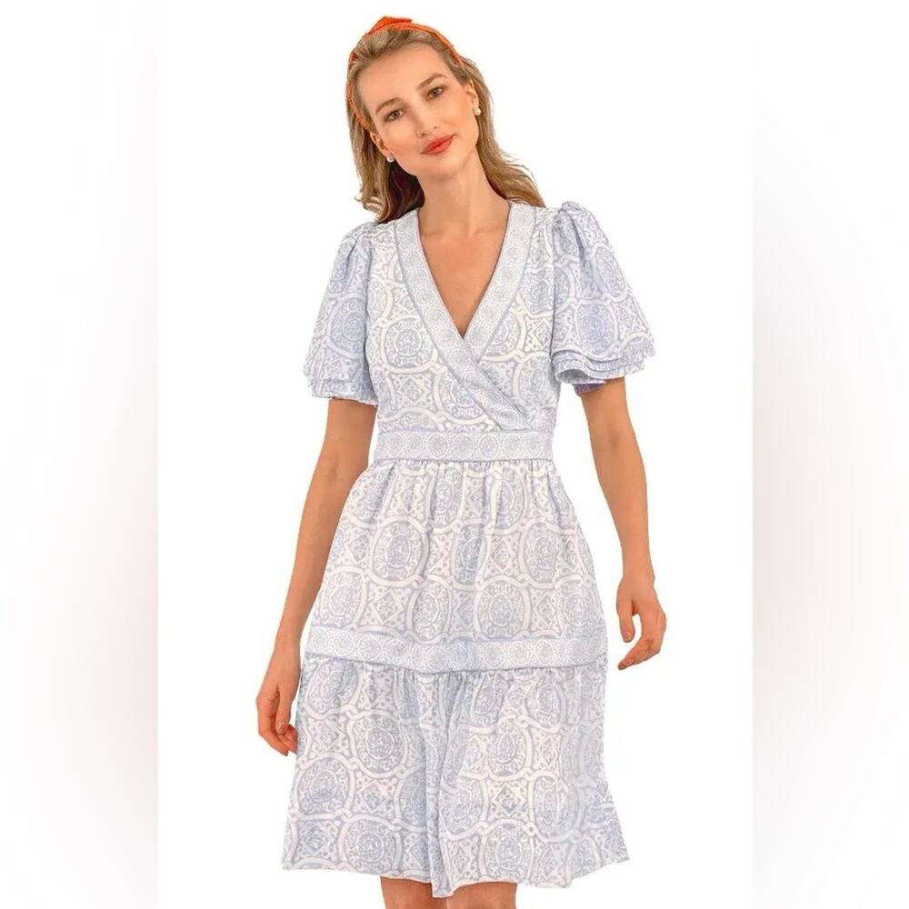 Gretchen Scott "Le Marais" v-neck tiered midi dress